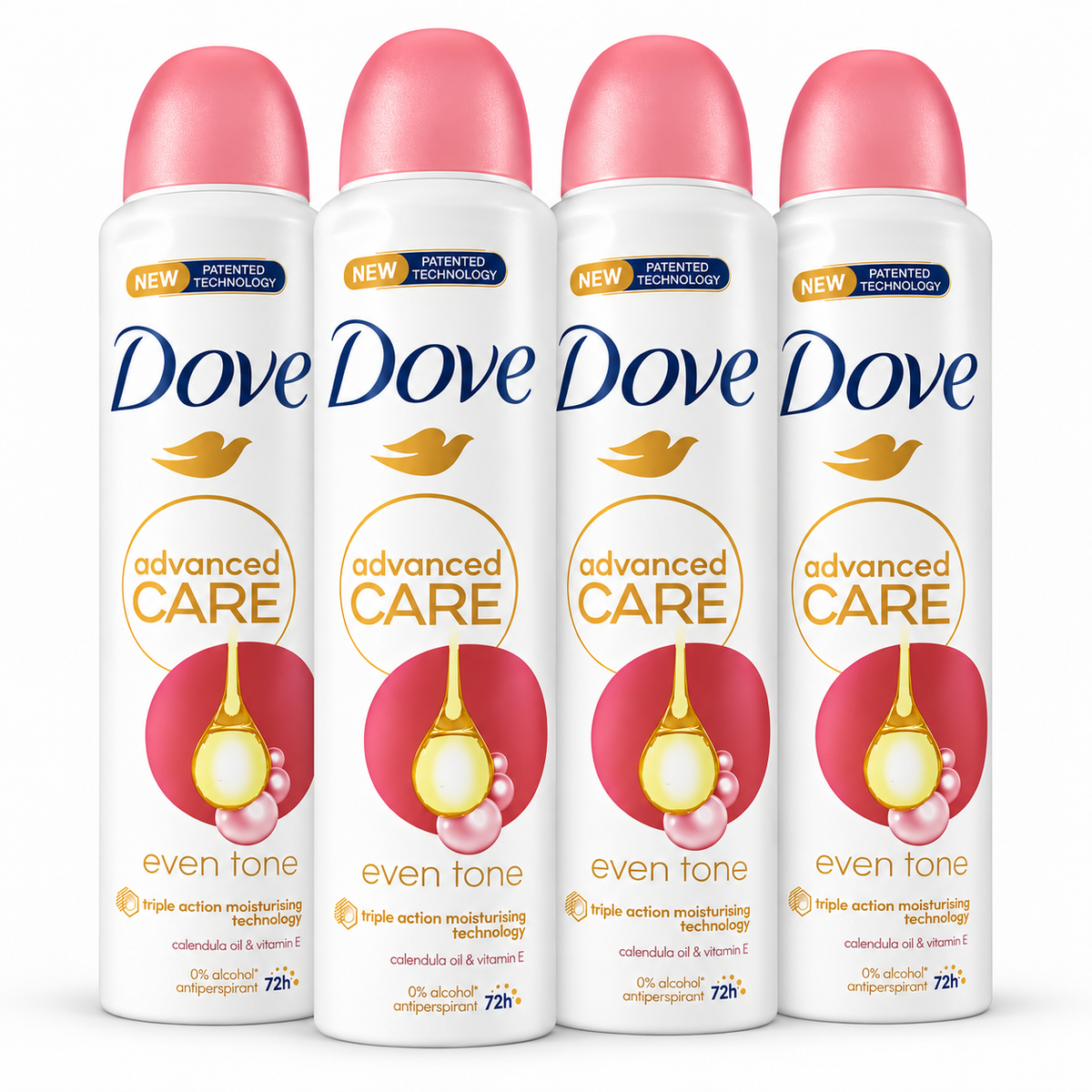 Dove Advanced Care Even Tone Antiperspirant Spray – 4 Pack