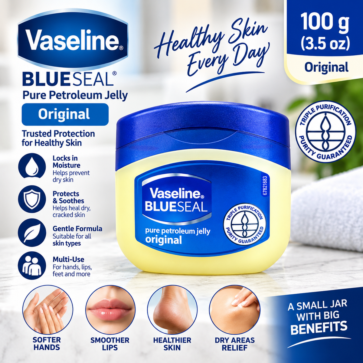 Vaseline Blue Seal Original Pure Petroleum Jelly