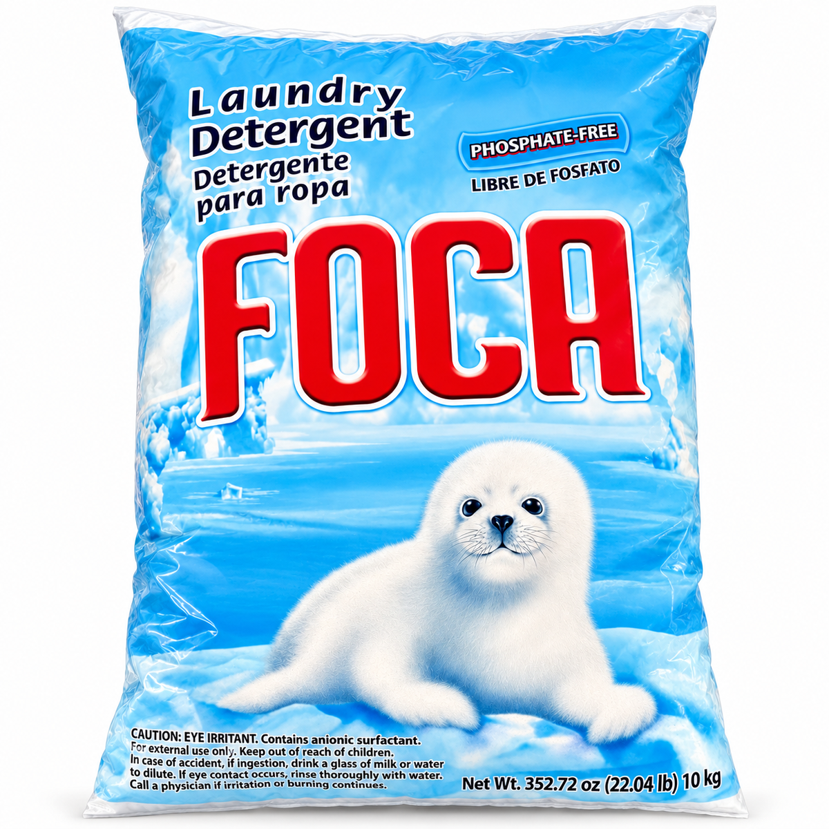 FOCA Laundry Detergent Powder – Phosphate-Free, 10 kg / 22.04 lb