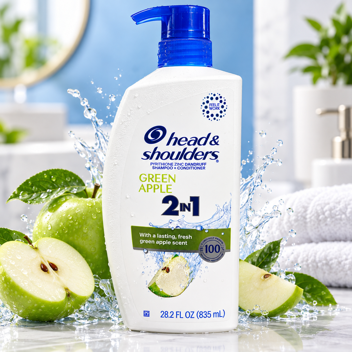 Head &amp; Shoulders Green Apple 2-in-1 Shampoo + Conditioner – 28.2 fl oz (835 mL)