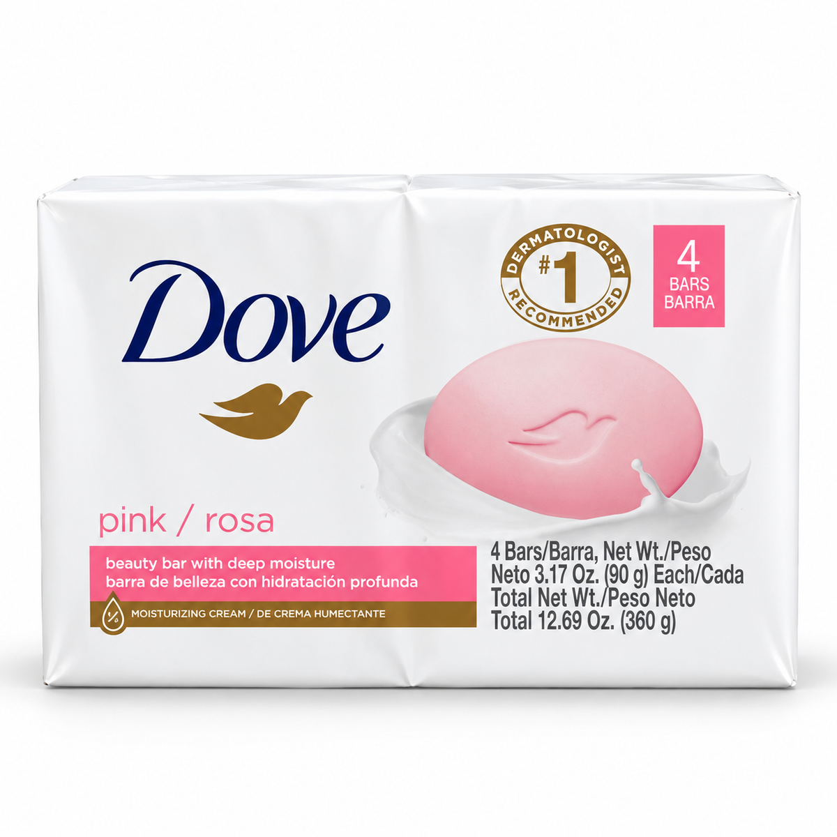 Dove Pink Beauty Bar with Deep Moisture – 4 Bars