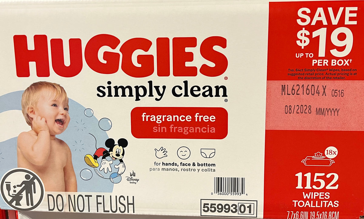 Huggies Simply Clean Fragrance Free Baby Wipes – 1152 Wipes